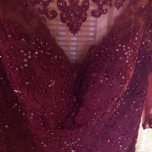 Christina Wu cranberry MOB gown - Picture 4 of 9